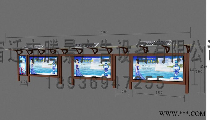 太阳能公交站台，太阳能候车亭灯箱生产图2