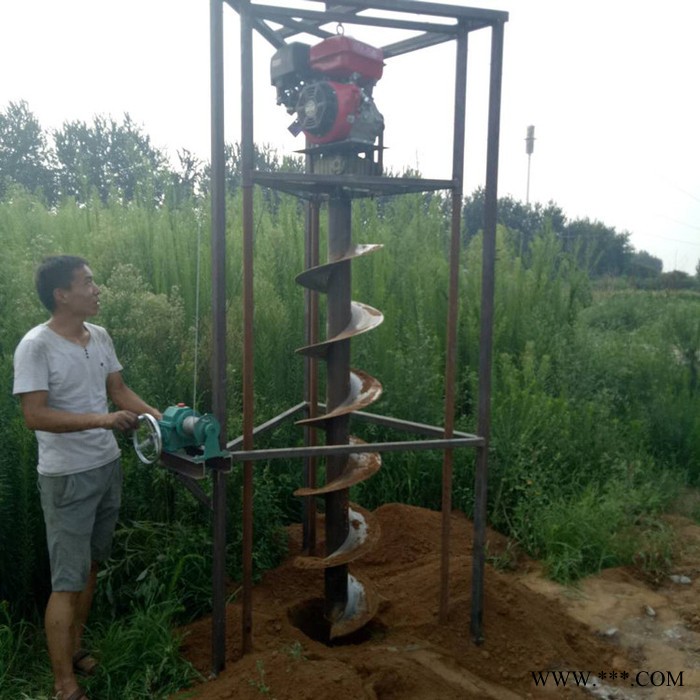 栽杆挖坑机 护栏篱笆钻穴机 太阳能路灯杆打窝机生产厂家图4