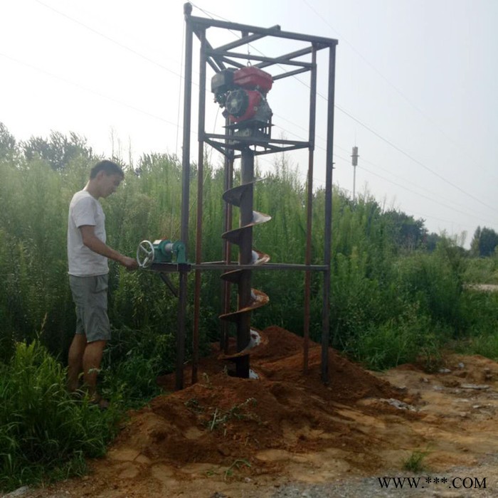 栽杆挖坑机 护栏篱笆钻穴机 太阳能路灯杆打窝机生产厂家图5