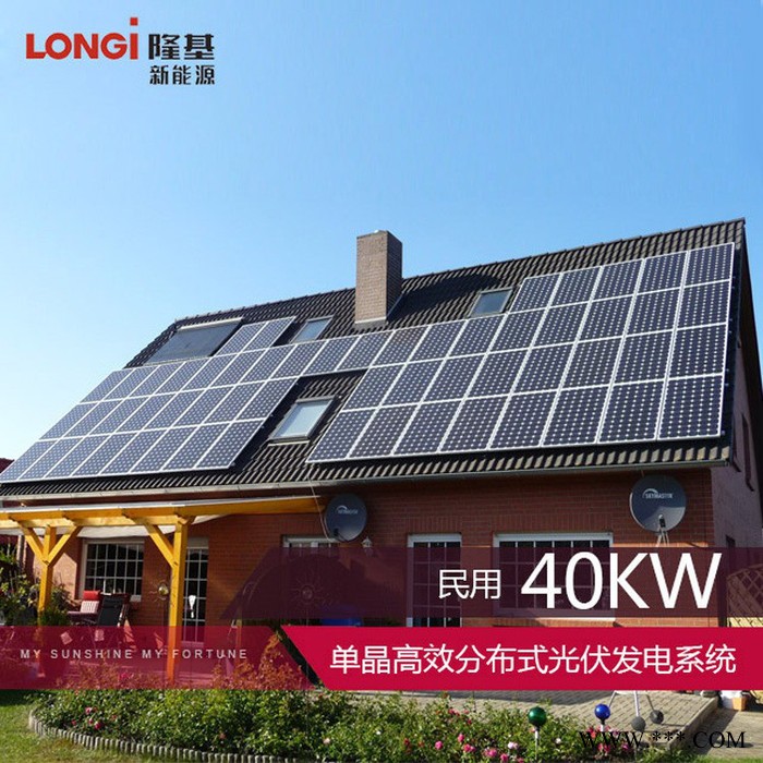 隆基 40kW光伏发电系统 太阳能分布式 家用光伏发电 价格面议