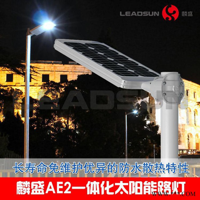 LEADSUN/麟盛 一体化太阳能路灯 街道小区道路照明太阳能一体灯 锂电池LED智能感应灯图2