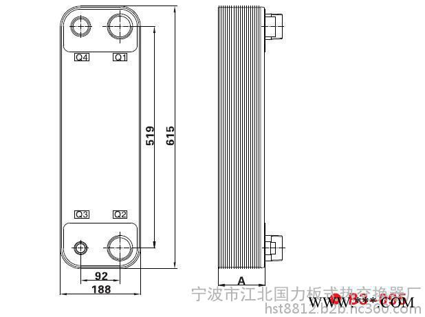 钎焊板式热交换器 B3-095 热泵、锅炉和区域供热/制冷站 风力发电换热器 丹佛斯铜钎焊板式换热器 板式热交换器配件图3