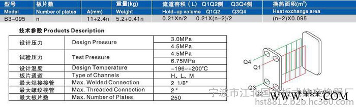 钎焊板式热交换器 B3-095 热泵、锅炉和区域供热/制冷站 风力发电换热器 丹佛斯铜钎焊板式换热器 板式热交换器配件图4