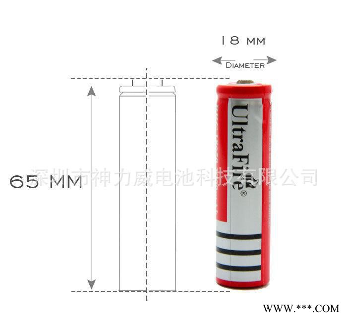 强光手电筒充电尖头锂电池 神火 18650充电锂电池 3.7图1