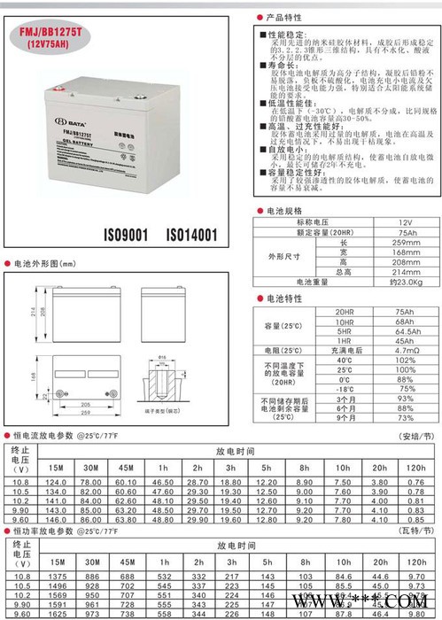 鸿贝BABY蓄电池FM/BB12120T 12V120AH/10HR消防蓄电池UPS蓄电池 光伏发电 应急电源电池图2