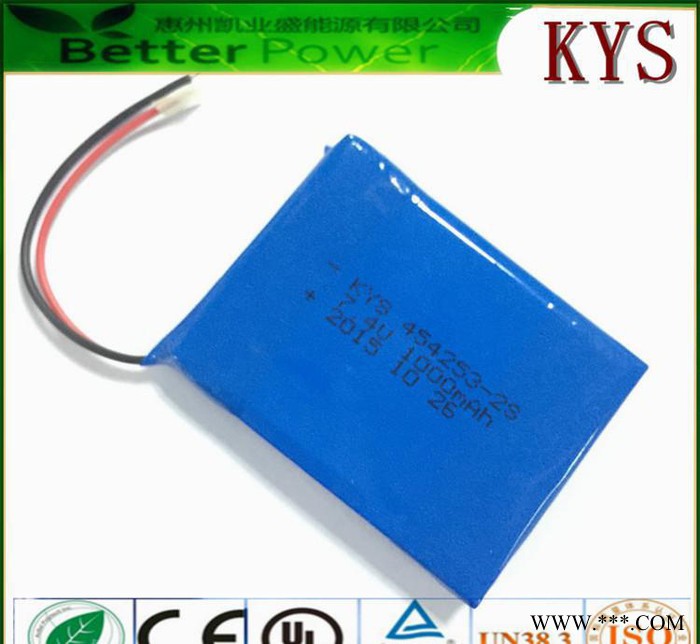 聚合物锂电池  454253-2S 1000mAh 7.4V