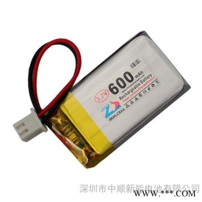 中顺芯 3.7V 600mAh 402440聚合物锂电池