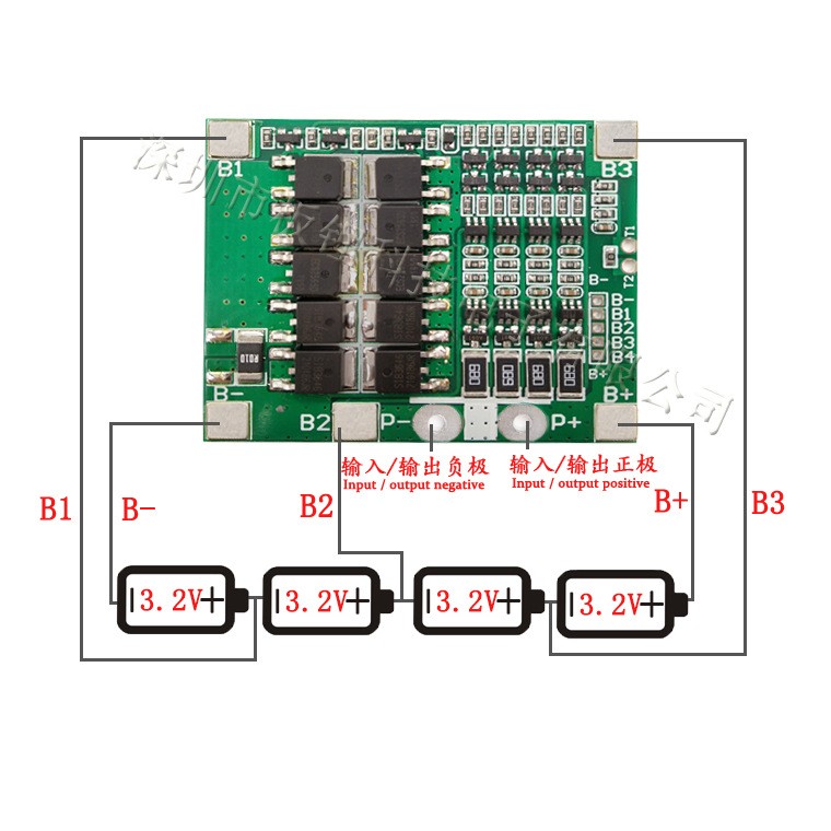 厂家批发4串12.8V磷酸铁锂电池保护板电流5A-25A电动工具电池配件图2