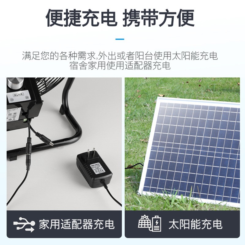 12V趴地式充电太阳能风扇solar fan12寸7.4V可充手机户外露营图2