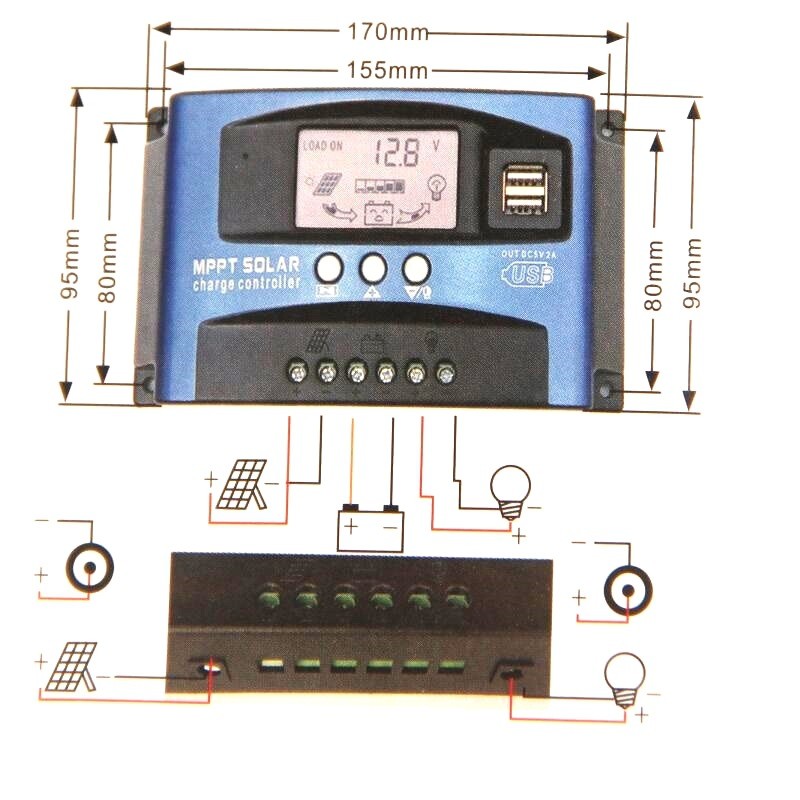 30A-100A MPPT 太阳能控制器 12V/24V 控制器 跨境专供图5