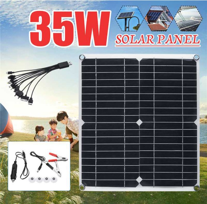 20W 蓄电池太阳能充电器 18V 50W 户外太阳能板船电池充电器 组件图3