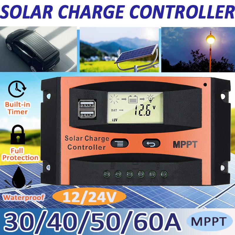 30A40A50A60A太阳能控制器12V/24V识别MPPT太阳能控制器ebay图4