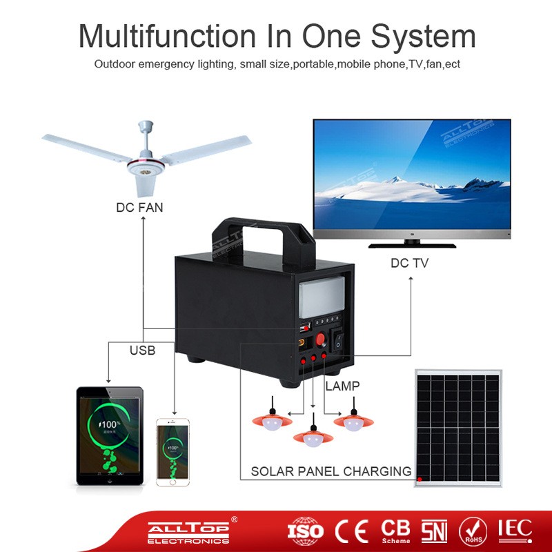 太阳能灯家用磷酸锂光源款小系统12V60W发电储电发电机组移动电源图5