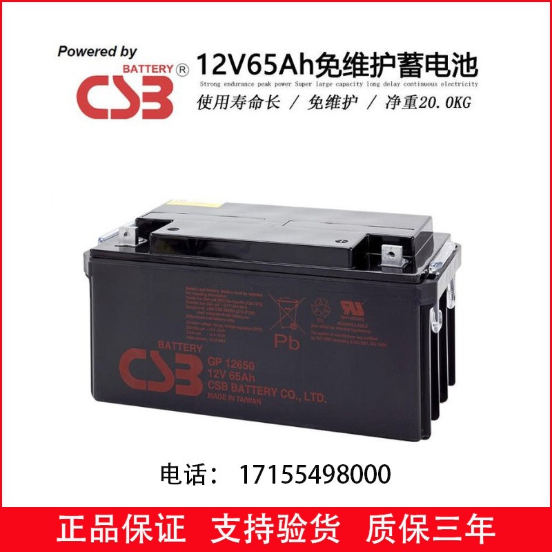 台湾希世比CSB铅酸蓄电池GP1265012V65AH100AH200AHUPS电源直流屏图1