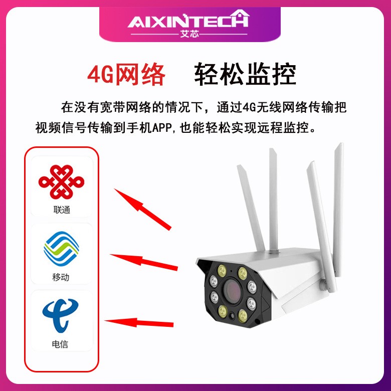 天视通太阳能监控套装4G无线枪机摄像头300万WIFI防水电池seetong图4