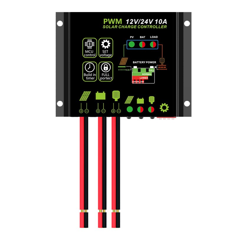 太阳能12V24V10A PWM光控定时路灯控制器离网光伏控制器厂家图1