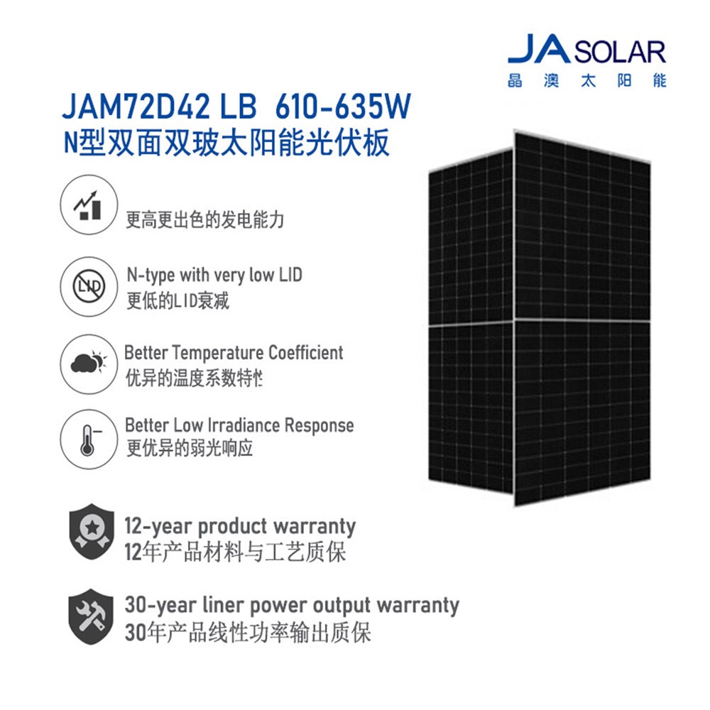 JA 晶澳太阳能电池板600W 610W 620W 太阳能发电板光伏组件图2