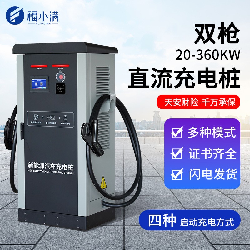 新能源电动汽车直流充电桩120KW户外380V商用建站单双枪快充共享