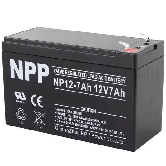 NPP/耐普蓄电池 NP12-7Ah/12V7AH地摊照明电梯 UPS免维护蓄电池