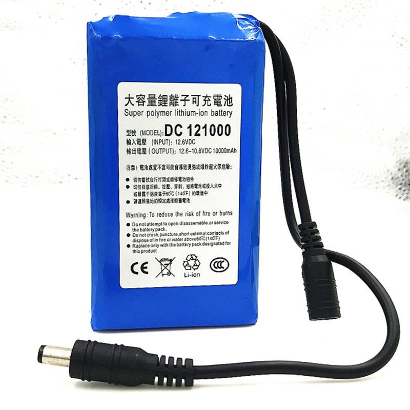 12V10000聚合物LED灯电机共享设备用锂电池