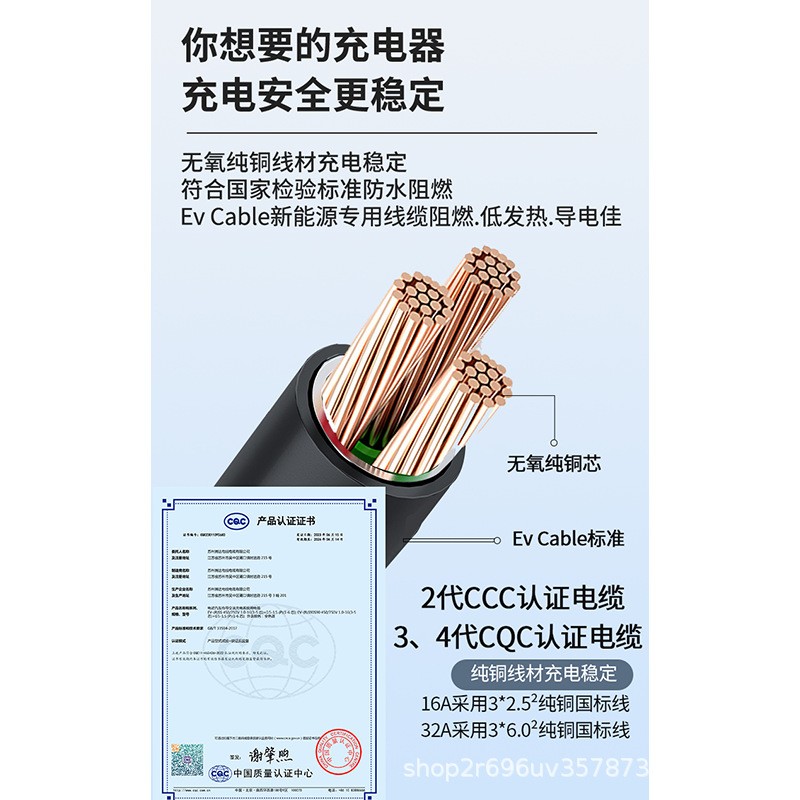 瑞速3代新能源电动汽车充电器随车充便携式充电枪3/7kw比亚迪家用图2