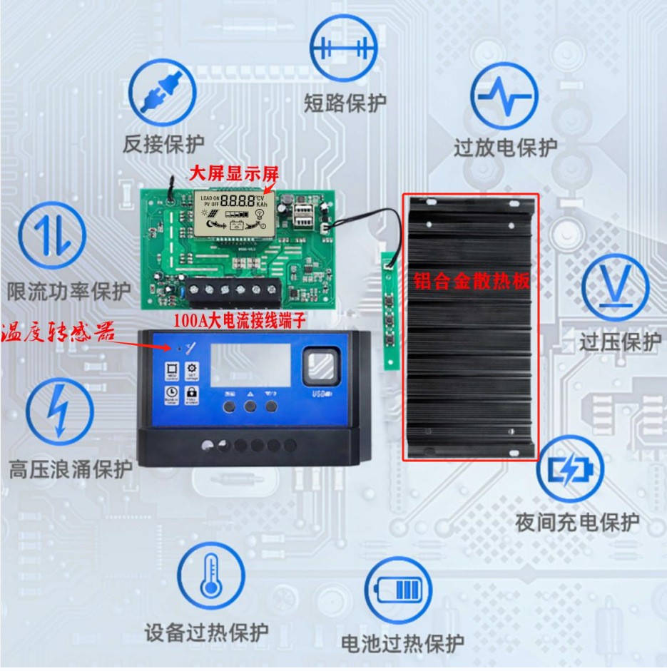 太阳能控制器PWM厂家40A大电流高效充放电电流显示图3