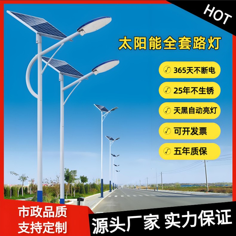 太阳能路灯批发市政工程户外照明庭院灯 新农村6米太阳能路灯厂家