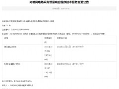 尚塘风电场采购惯量响应程序技术服务变更公告